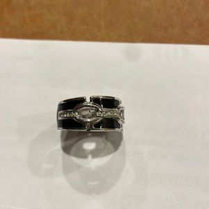 Karen Millen  faux diamonds and enamel ring